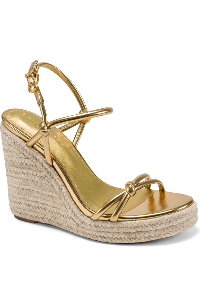 DKNY Yvette Slingback Espdarille Platform Wedge Sandal, Main, color, Gold