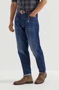 Brunello Cucinelli Lightweight old denim iconic fit five-pocket trousers