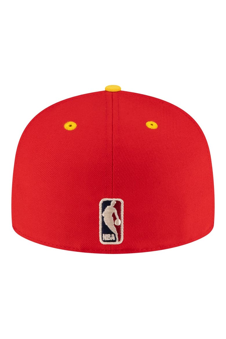 Men's New Era Red/Gold Houston Rockets 80s Throwback 59FIFTY Fitted Hat, Alternate, color, Red