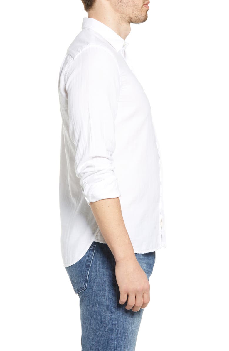 HIROSHI KATO The Ripper Organic Cotton Gauze Button-Up Shirt, Alternate, color, White