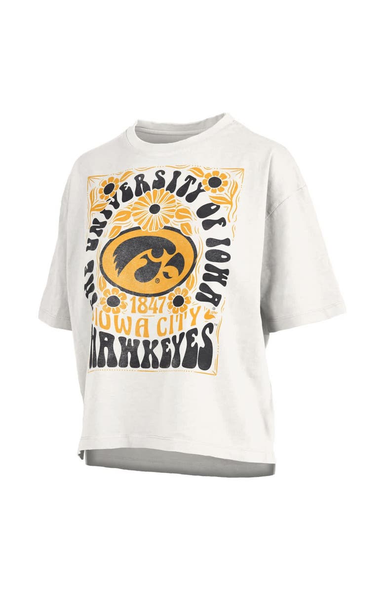 PRESSBOX Women's Pressbox White Iowa Hawkeyes Harmony Oversized Slub T-Shirt, Alternate, color, White