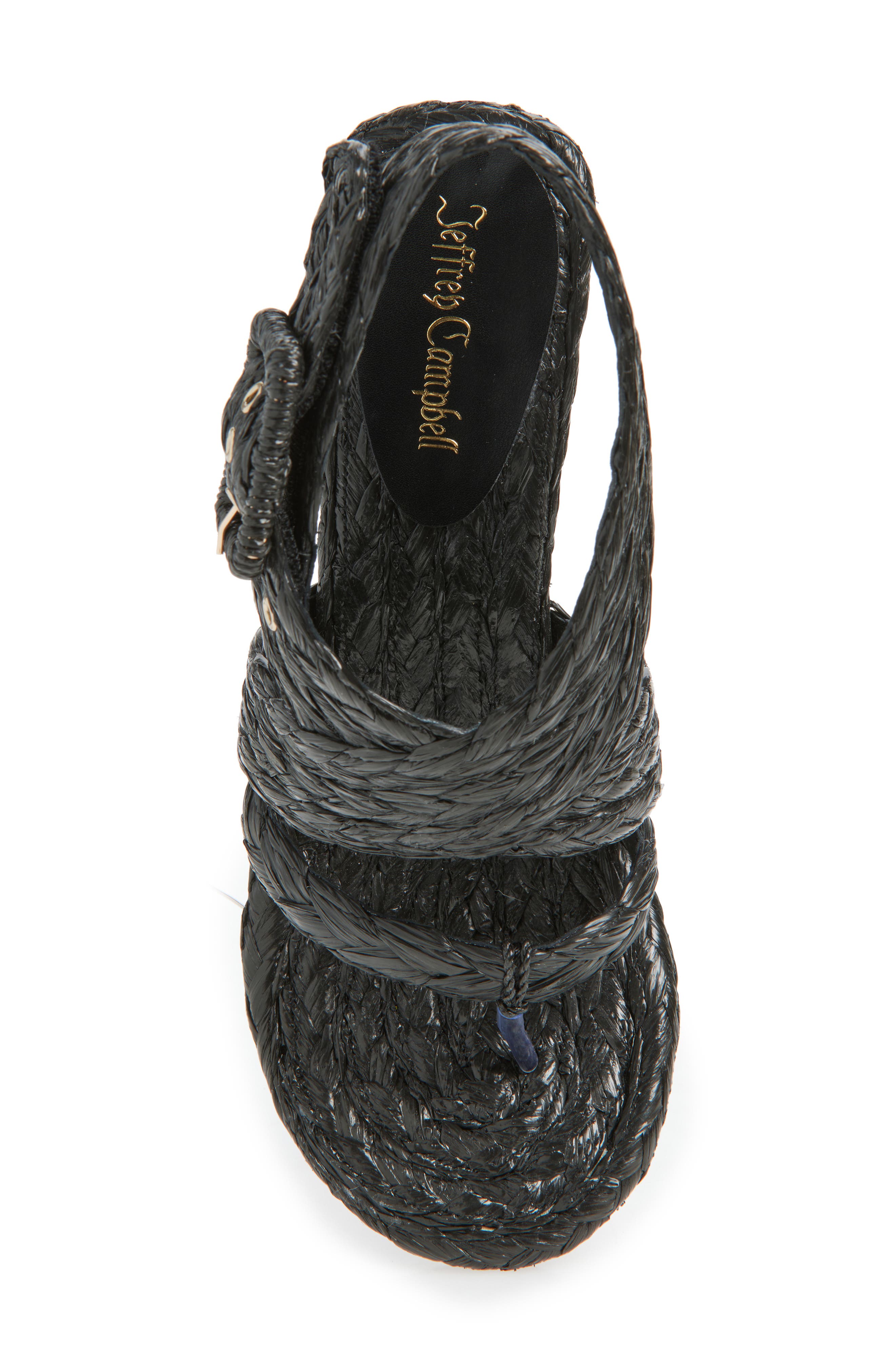 Jeffrey Campbell Boreal Raffia Sandal, Alternate, color, Black Raffia