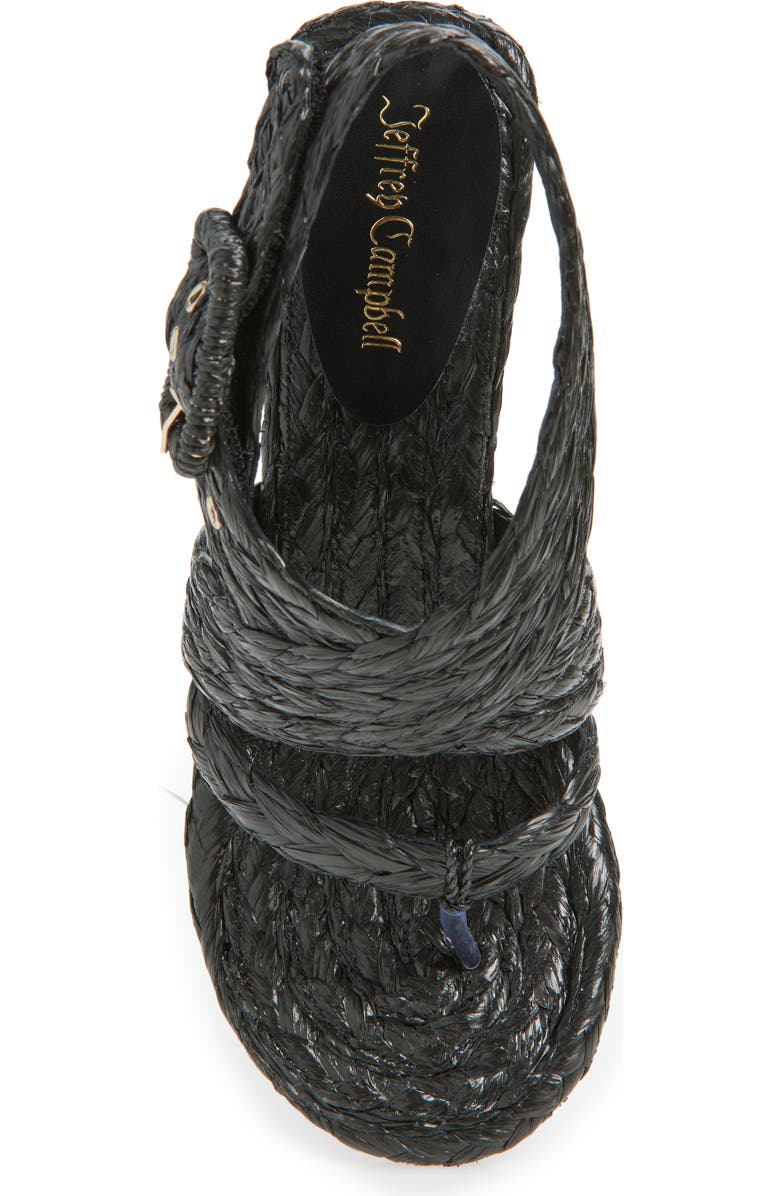 Jeffrey Campbell Boreal Raffia Sandal, Alternate, color, Black Raffia