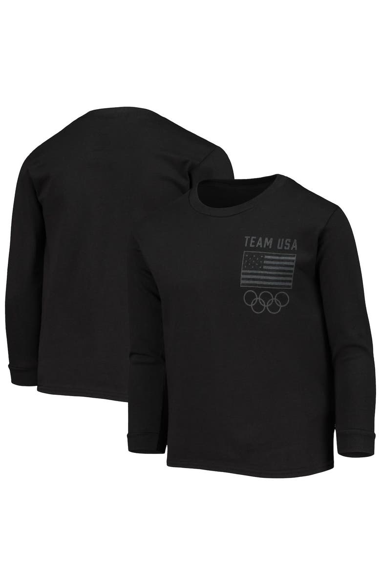Outerstuff Youth Black Team USA New Heights Long Sleeve T-Shirt, Main, color, 