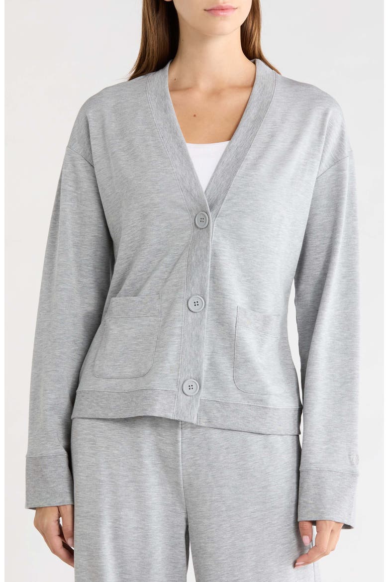 Cozy Fleece Cardigan, Alternate, color, HTR CONCRETE