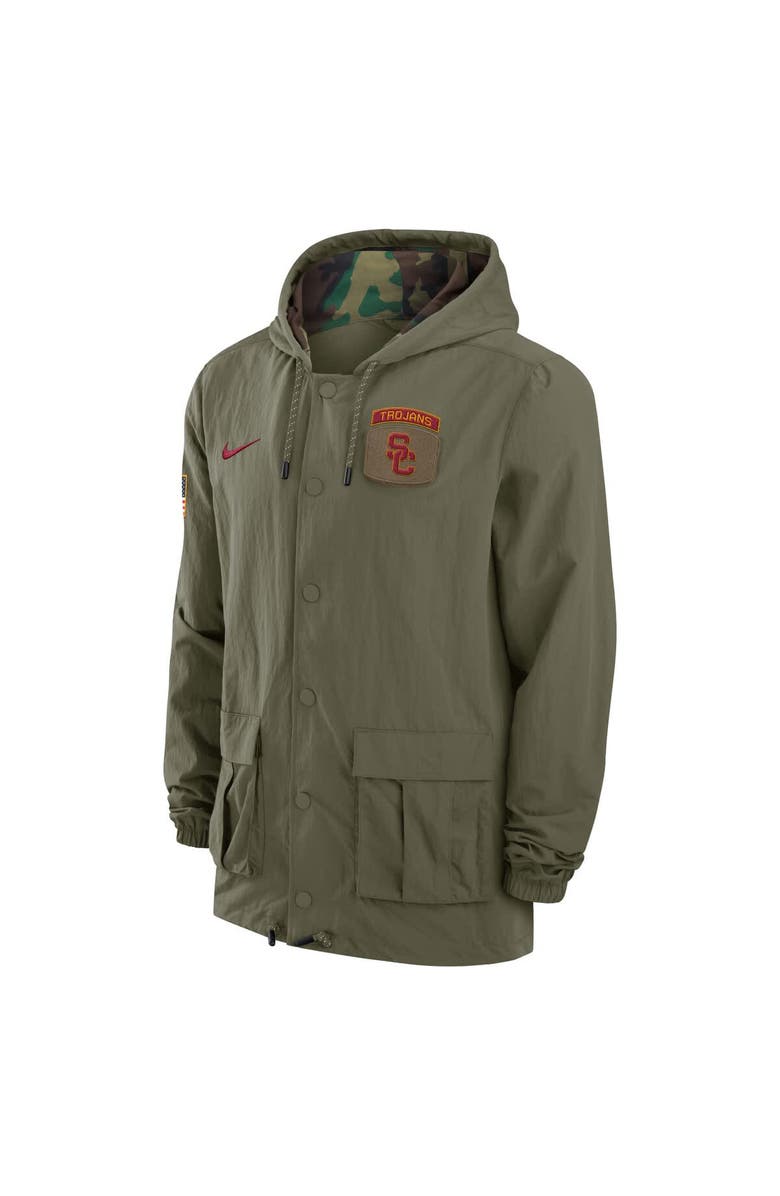 Nike Men's Nike Olive USC Trojans 2024 Military Appreciation Full-Snap Hoodie Military Jacket, Alternate, color, Olive