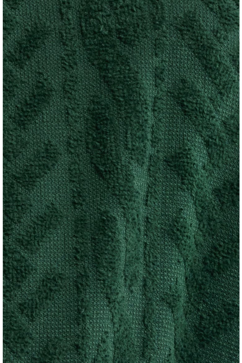 Textured Cotton Terry Cloth Shawl Collar Robe, Alternate, color, PINE GREEN