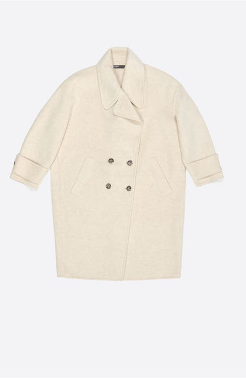 Bimba Y Lola Double-face Maxi Lapel Coat In White