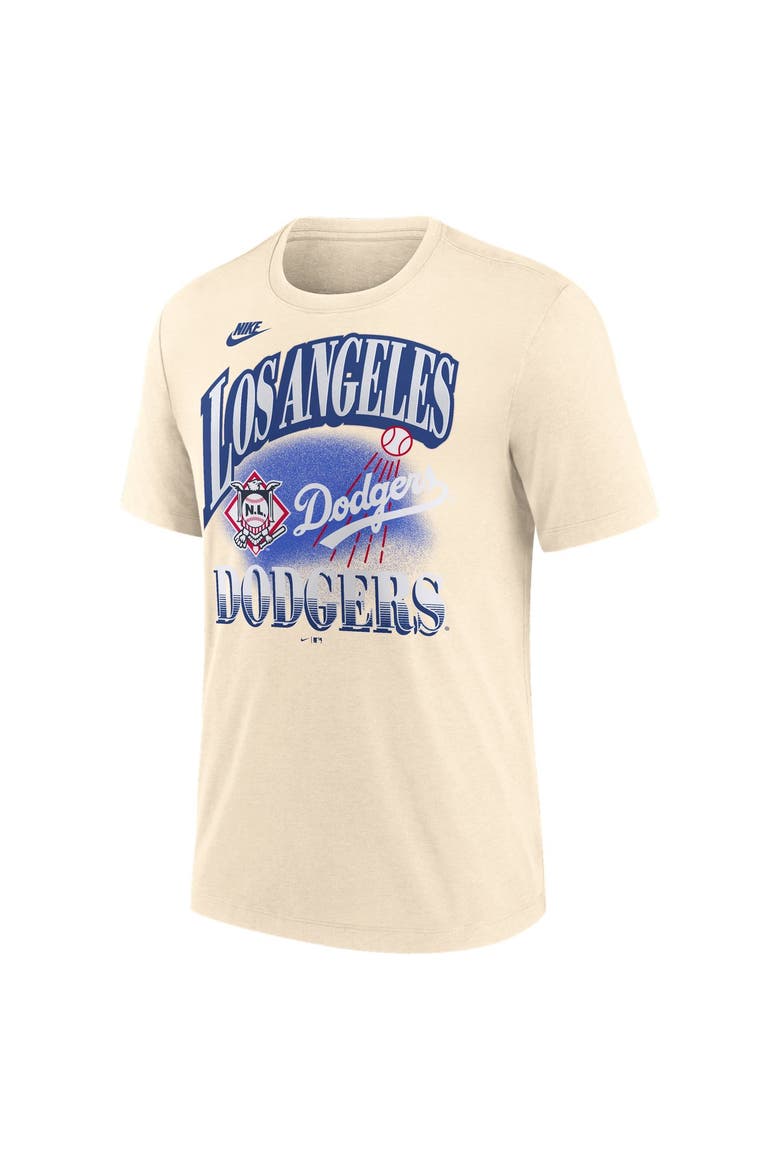 Men's Nike Natural Los Angeles Dodgers Vintage Tri-Blend T-Shirt, Alternate, color, Natural
