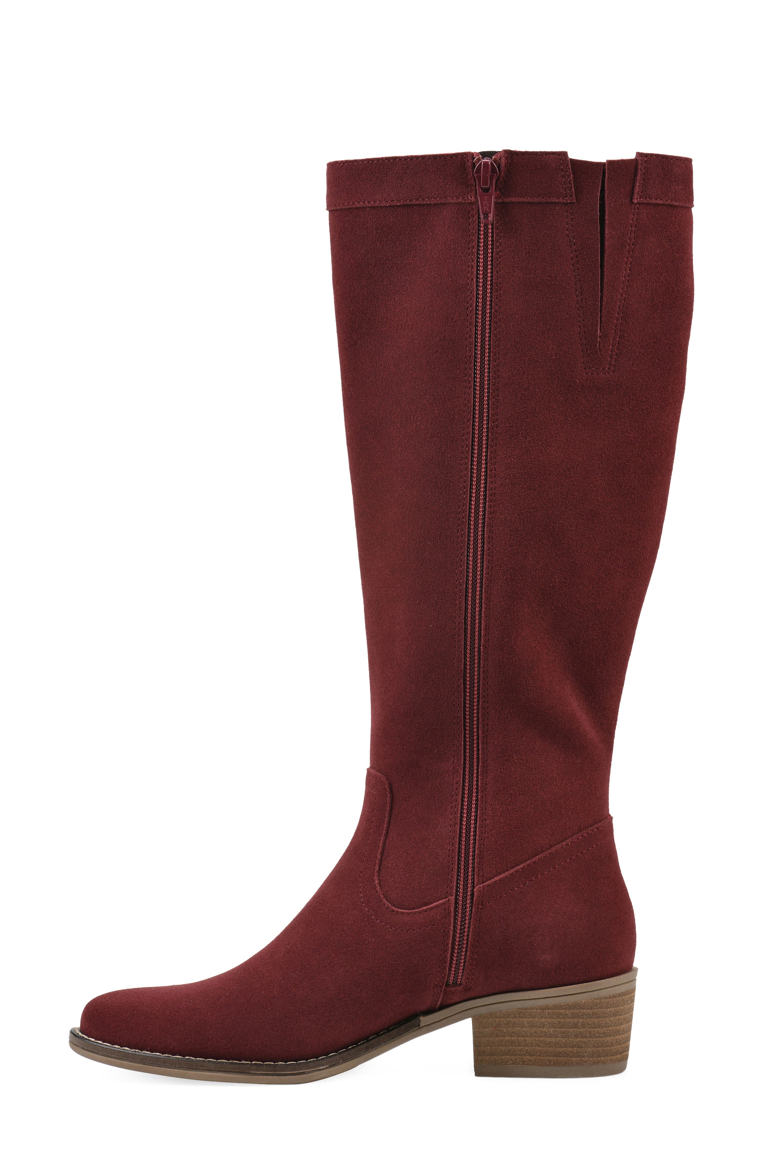 Altitude Tall Boot, Alternate, color, BURGUNDY SUEDE