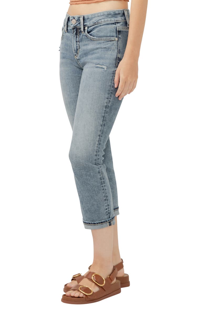 Silver Jeans Co. Suki Curvy Mid Rise Capri Jeans, Alternate, color, Indigo
