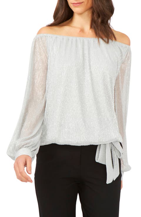 Metallic Off the Shoulder Blouse