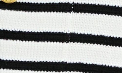 English Factory Striped Knit Shorts Ivory/black In Ivory/black