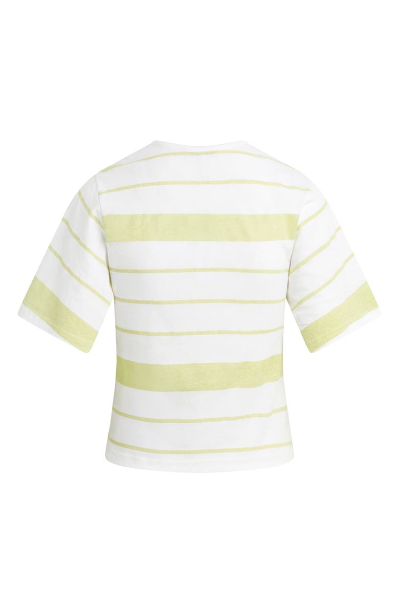 Favorite Daughter The Joanne Stripe Cotton & Linen T-Shirt, Alternate, color, Green Tea Stripe