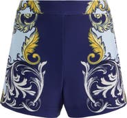 Alice + Olivia Hera Baroque Print Shorts