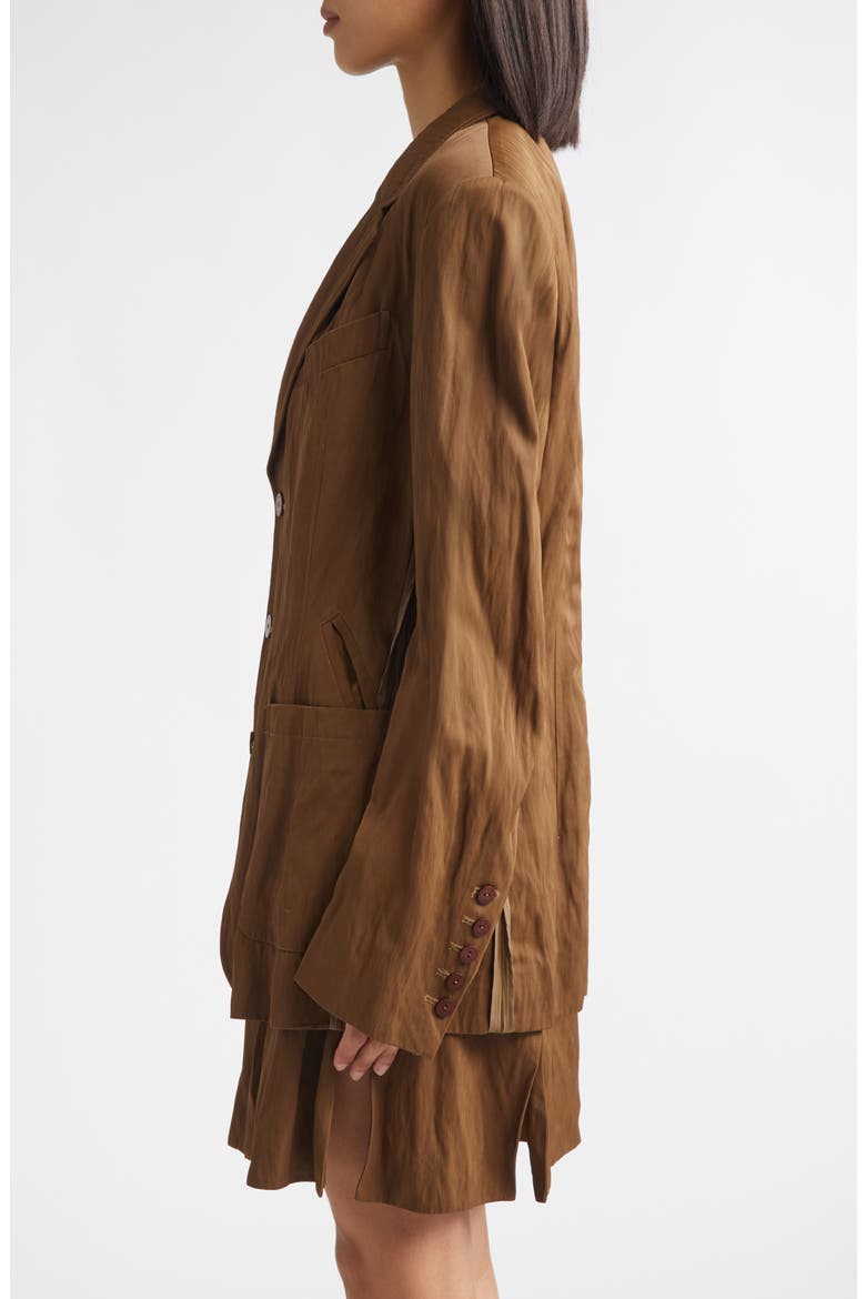 Shadow Nylon Twill Blazer, Alternate, color, BRONZE