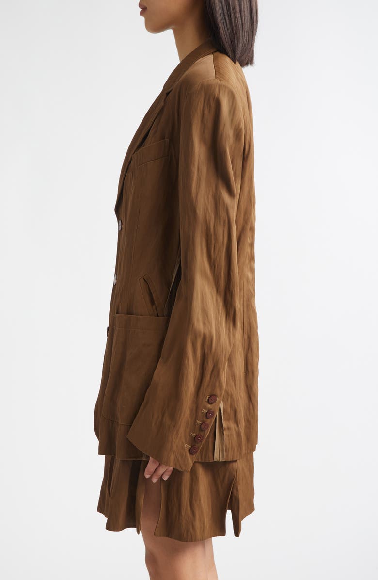 Eckhaus Latta Shadow Nylon Twill Blazer, Alternate, color, Bronze