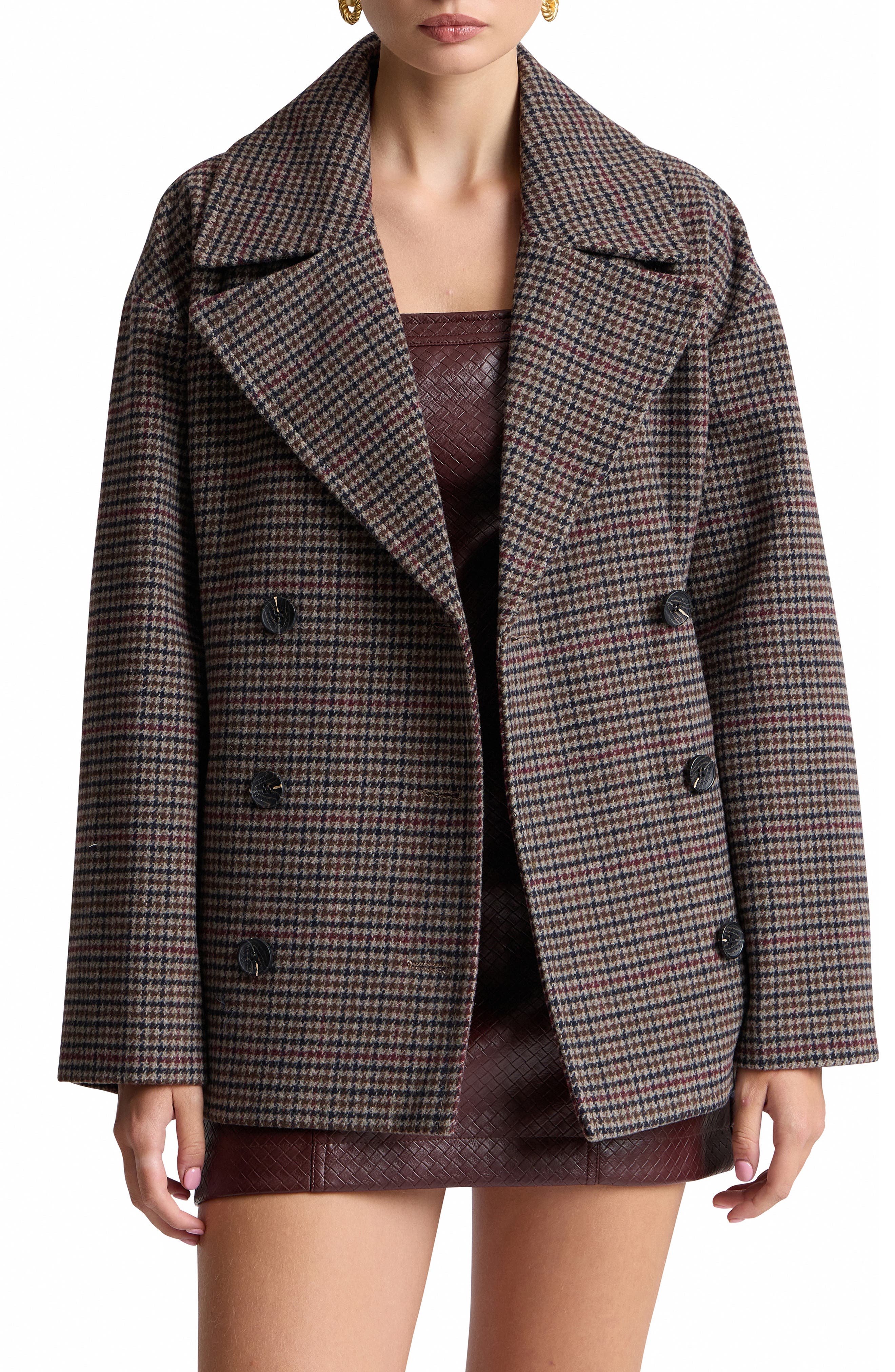 selected NAVY - BROWN HOUNDSTOOTH