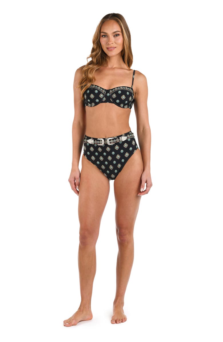 L'AGENCE Vanessa Southwestern Bikini Bottoms, Alternate, color, Black