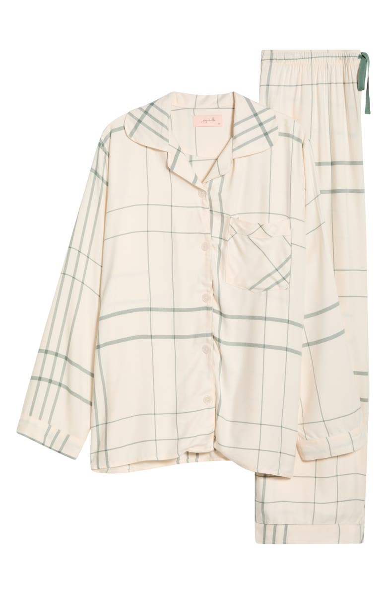 Papinelle Comfy Plaid Pajamas, Alternate, color, Almond