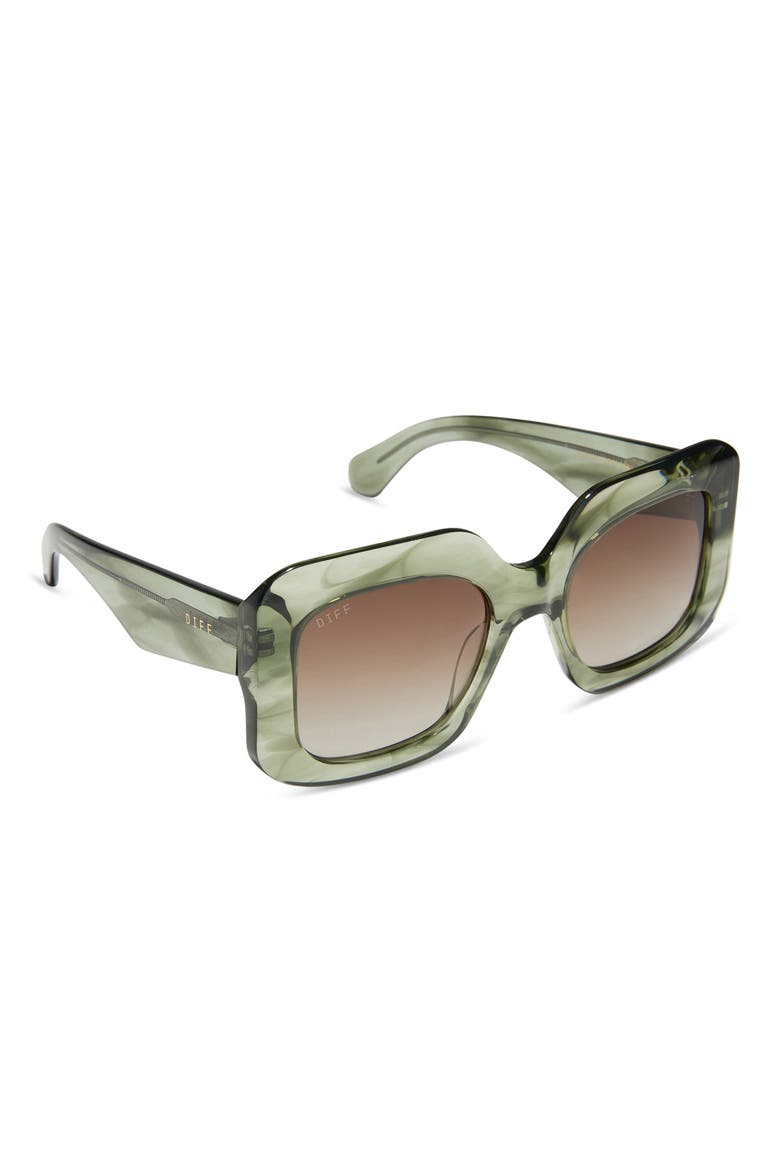 Giada 52mm Polarized Square Sunglasses, Alternate, color, COOL MATCHA / BROWN GRADIENT