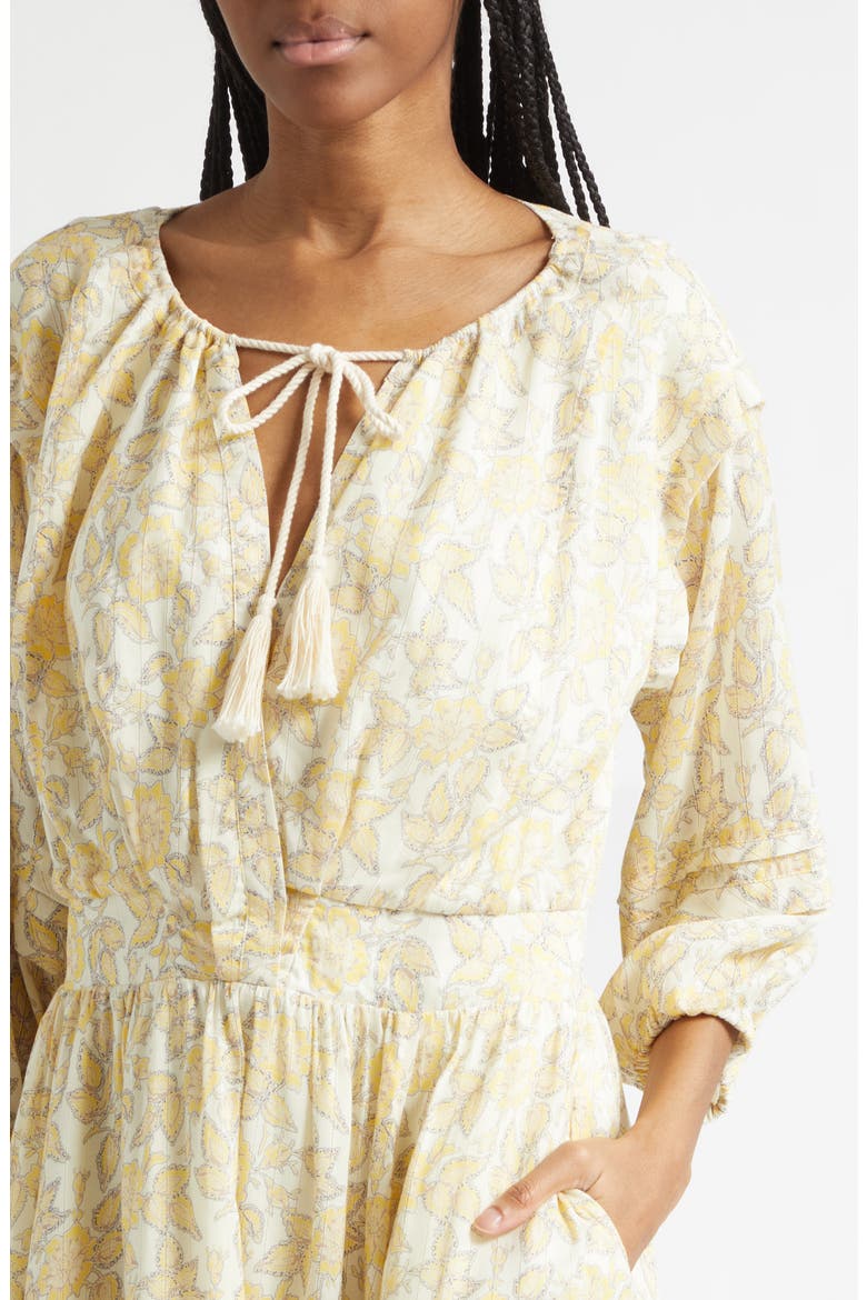 Solange Print Voile Minidress, Alternate, color, VALIASE YELLOW FLORAL