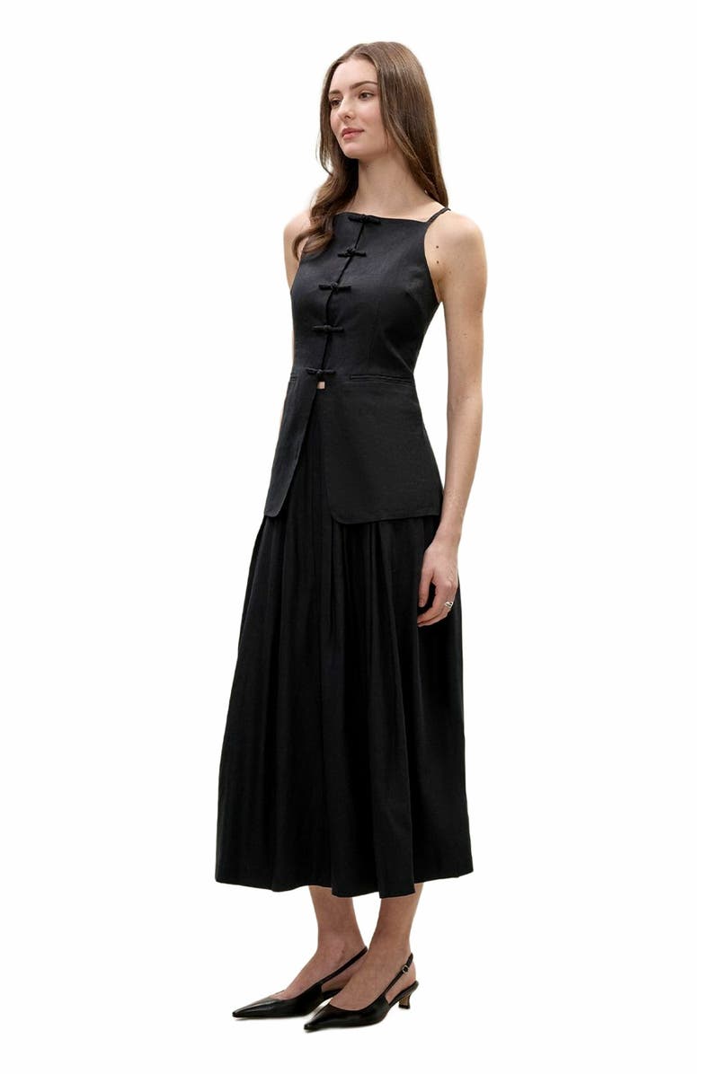 Rebecca Taylor Beatrice Stretch Linen Skirt, Alternate, color, Black