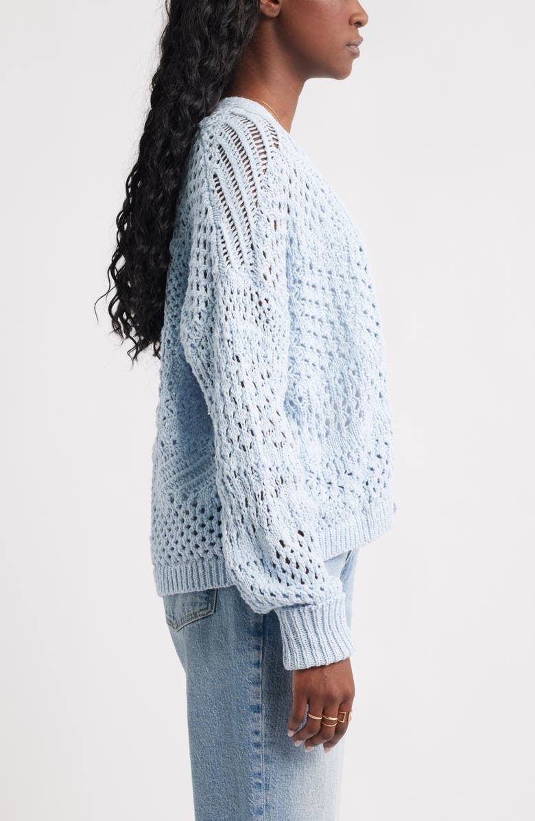 Treasure & Bond Openwork Slouchy Cotton Cardigan, Alternate, color,