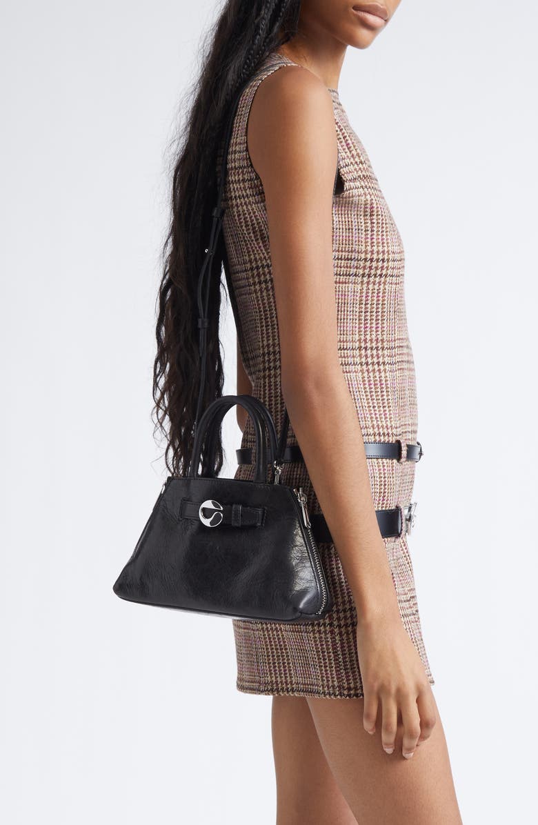 Coperni Mini Data Leather Top Handle Bag, Alternate, color, Blk Black