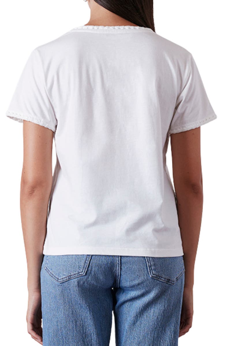 Paneros Clothing Organic Cotton Crochet Heirloom Tee, Alternate, color, Off White