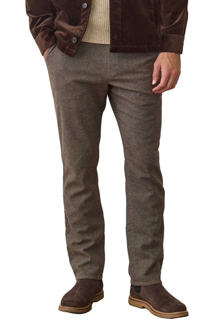 Saturday Slim Straight Leg Houndstooth Chinos, Main, color, DARK TAUPE