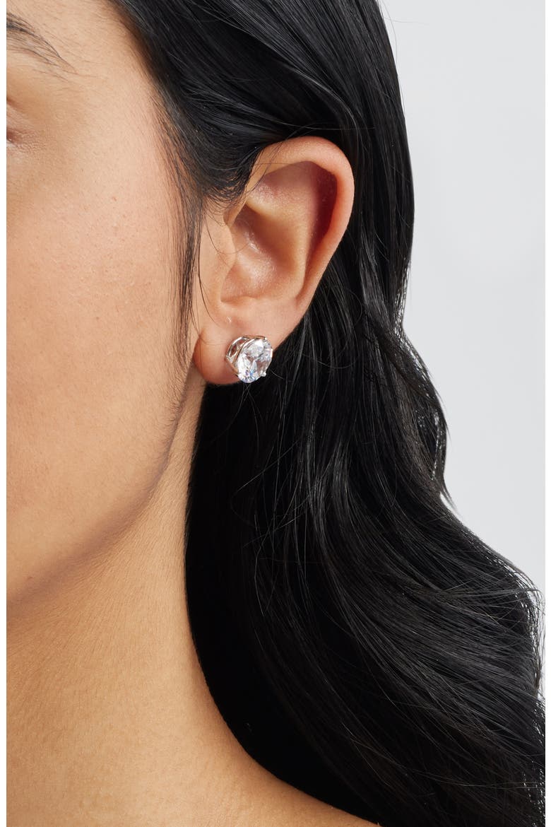 Cubic Zirconia Stud Earrings - 8.0ct., Alternate, color, PLATINUM