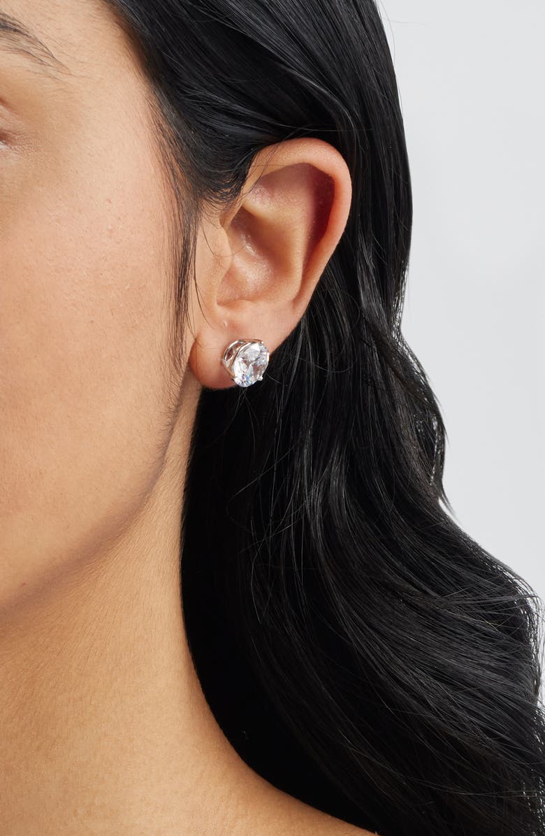 Nordstrom Cubic Zirconia Stud Earrings - 8.0ct., Alternate, color, Platinum