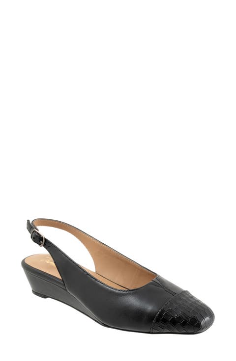 Dea Slingback Cap Toe Wedge Pump (Women)