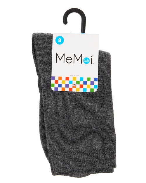 Memoi Kids' Basic Cotton Blend Crew Socks In Gray