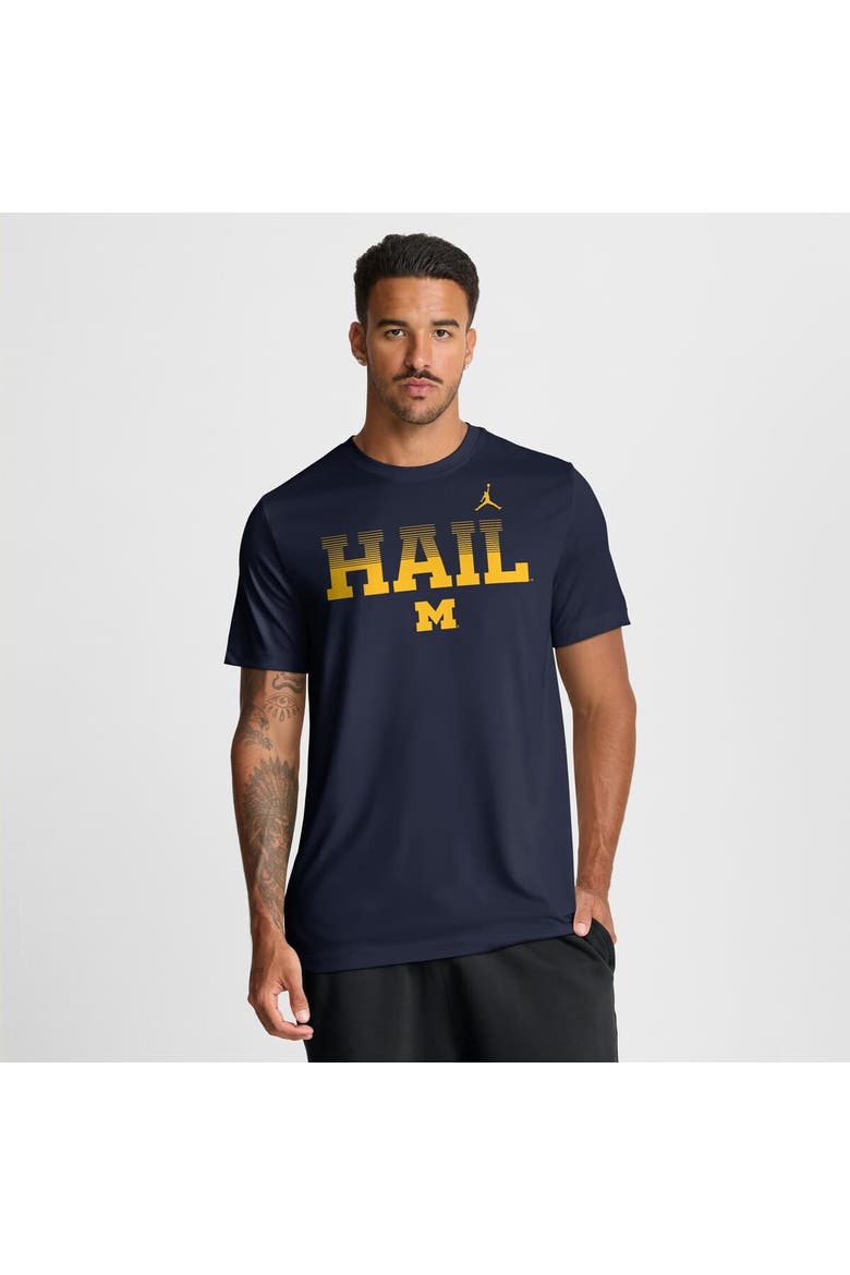 Men's Jordan Brand Navy Michigan Wolverines Primetime Legend Kinetic Mantra Dri-FIT T-Shirt, Main, color, Navy
