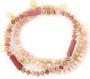 Panacea Set of 3 Stone Beaded Stretch Bracelets