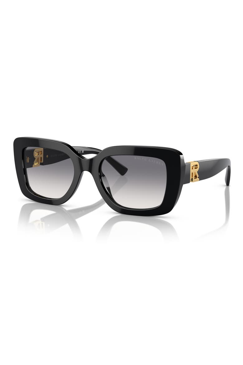 55mm Nikki Gradient Rectangle Sunglasses, Alternate, color, BLACK / GRADIENT PURPLE