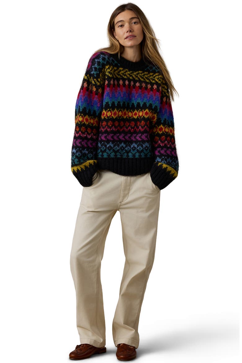 Apres Bay Crewneck Alpaca Blend Sweater, Alternate, color, HARBOR LIGHTS FAIRISLE