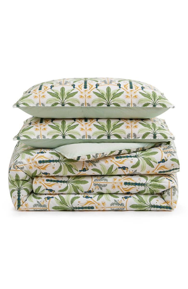 Tommy Bahama Mystic Palms Reversible Cotton Comforter & Sham Set, Main, color, Light / Medium Green