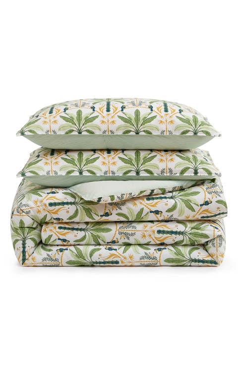 Mystic Palms Reversible Cotton Comforter & Sham Set