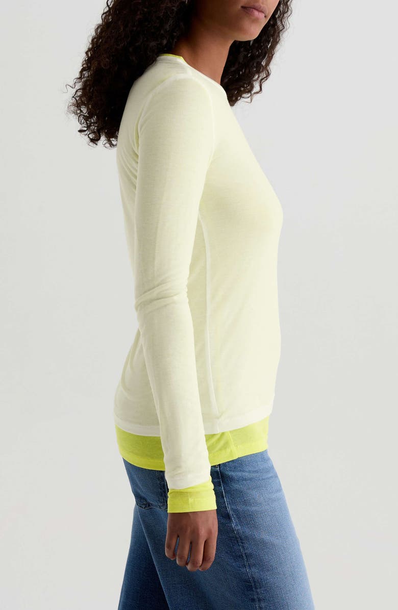 AG Eleni Crewneck Knit Top, Alternate, color, Powder/ Chartreuse