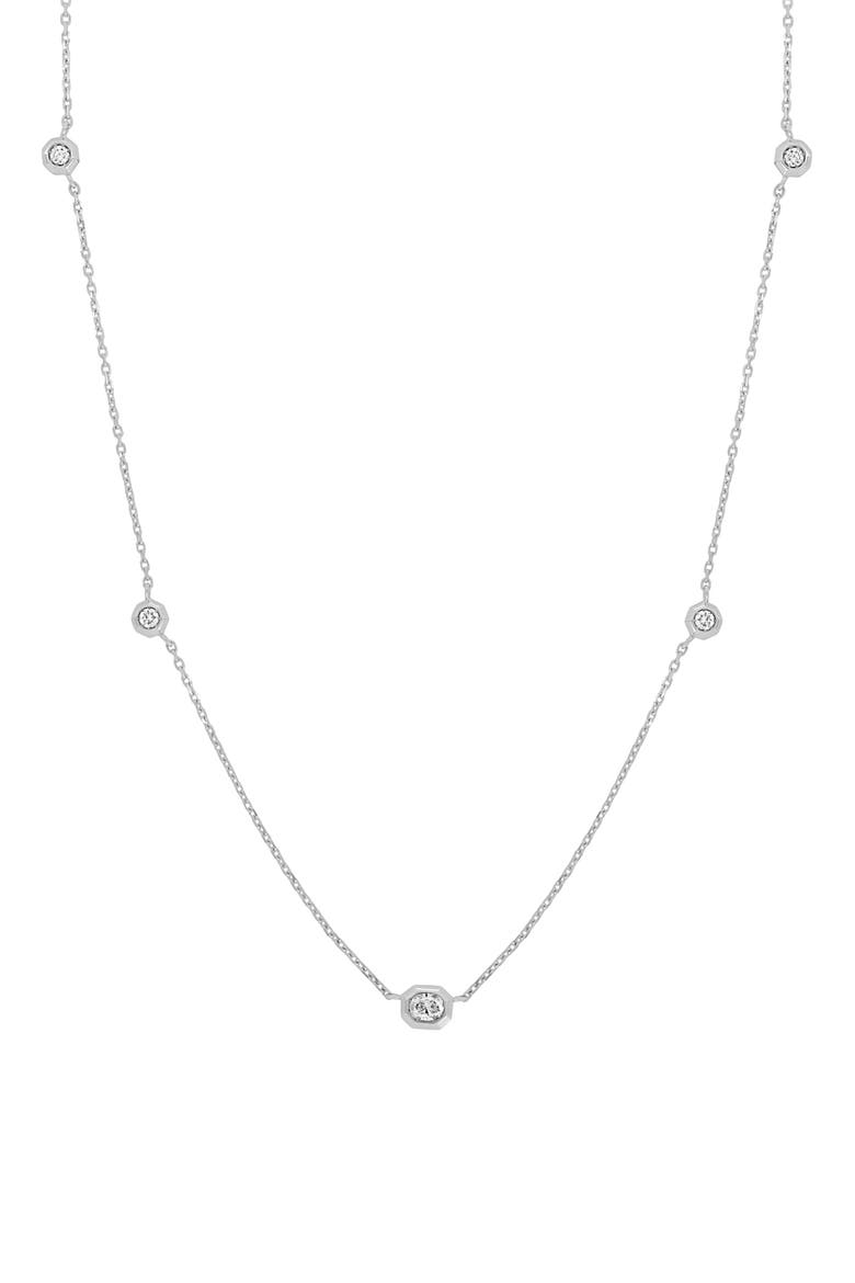 Monaco Diamond Station Necklace (Nordstrom Exclusive), Main, color, 18K WHITE GOLD