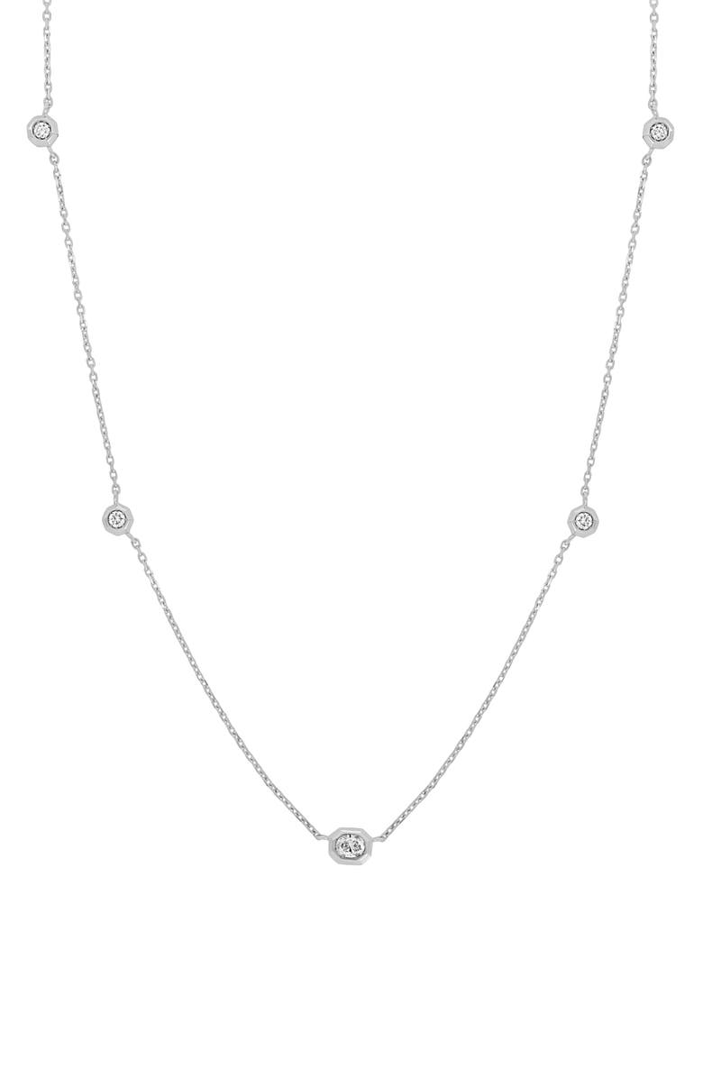 Bony Levy Monaco Diamond Station Necklace, Main, color, 18K White Gold