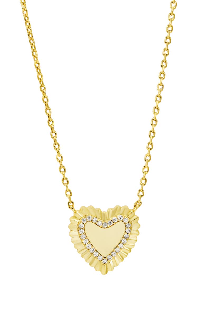 Pavé Heart Pendant Necklace, Main, color, YELLOW