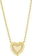 SAVVY CIE JEWELS Pavé Heart Pendant Necklace