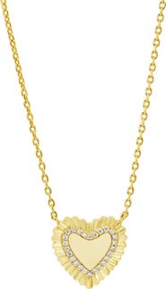 SAVVY CIE JEWELS Pavé Heart Pendant Necklace