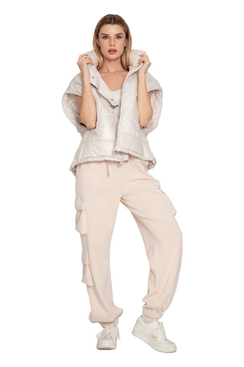 Hypnotized Quilted Puffer Vest, Alternate, color, Cream