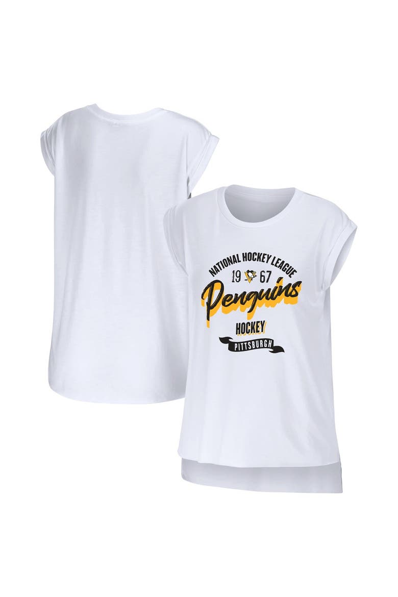 Women's WEAR by Erin Andrews White Pittsburgh Penguins Domestic Tank Top, Main, color, White