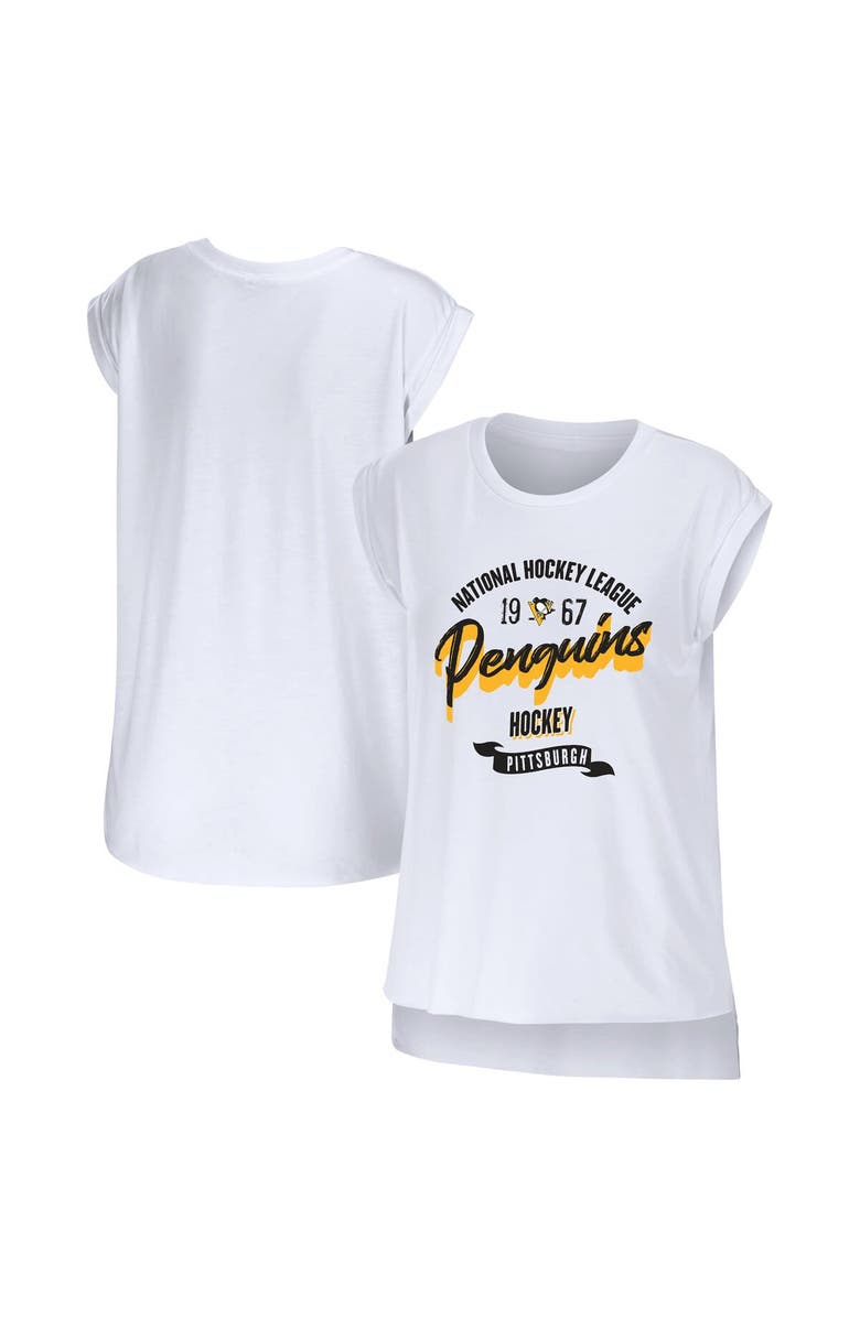 WEAR by Erin Andrews Women's WEAR by Erin Andrews White Pittsburgh Penguins Domestic Tank Top, Main, color, White